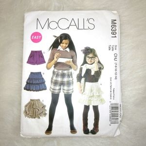 MCCALL'S M6391 Children's skirts and shorts, EASY , size 7-8-10-12-14